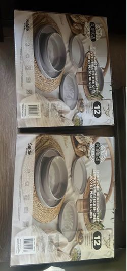 Sardie 12-Piece Stoneware Dinnerware Set (two sets)