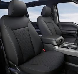 Full Set Car Seat Covers Fits 2009-2021 Ford F150 and 2017-2021 F250 F350 F450 Super Crew/Crew Cab Pickup Trucks, Front and Rear Seats Fabric Protecto