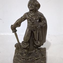 Vintage Cast Iron Bookend Pirate Buccaneer Littco Bronze Color 