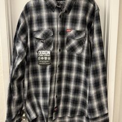 Dixxon Flannel Button Shirt Mens XL Backlind FR Cat 2 Workwear Utility Plaid NWT