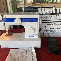 White Sewing Machine Model 1766 Heavy Duty w/ Foot Pedal MANUAL