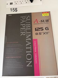A-SUB Sublimation Paper 8.5x11 110 Sheets