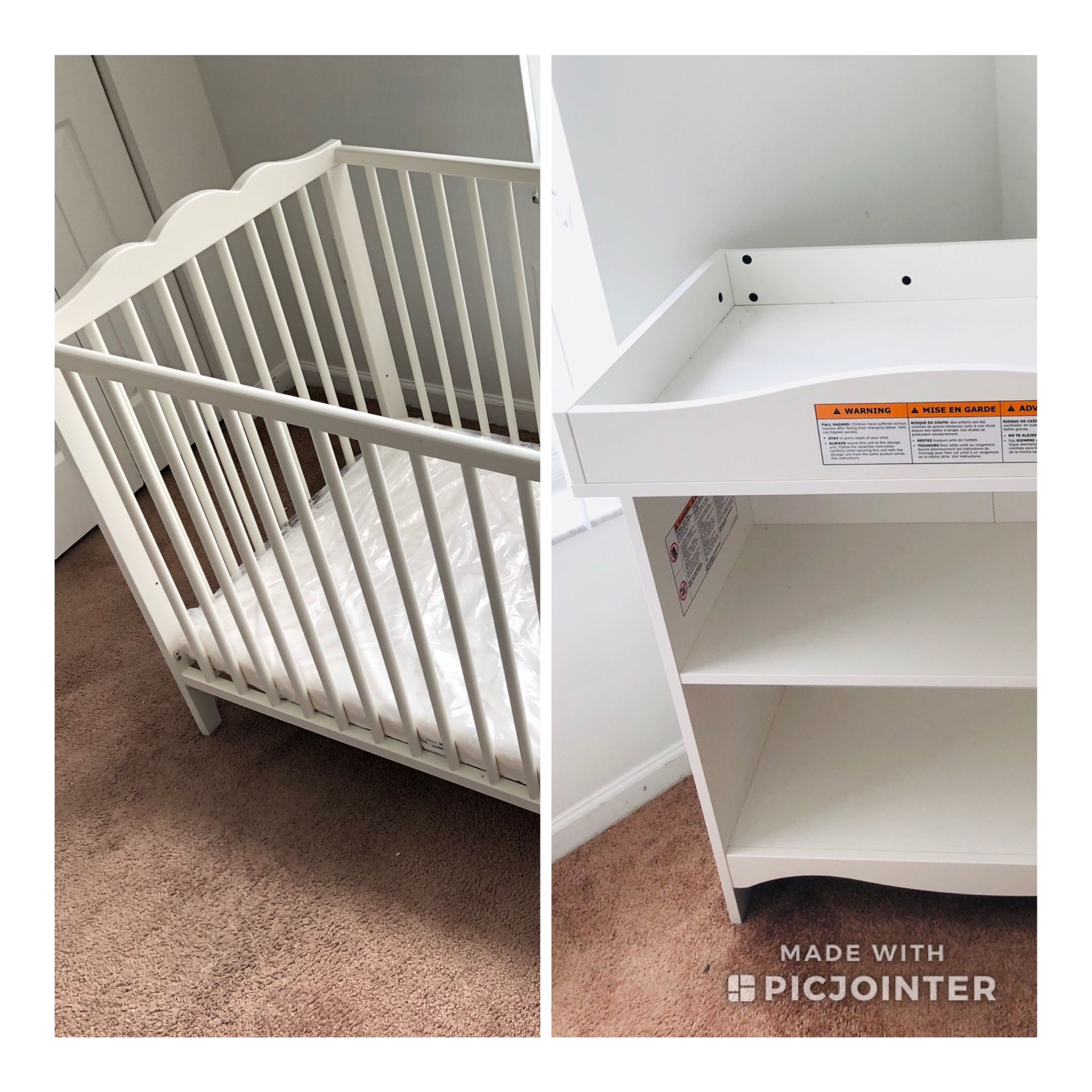 Crib and/or changing table! White