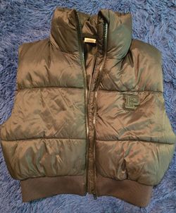 Black VS Pink Puffer Vest with Logo. Like New