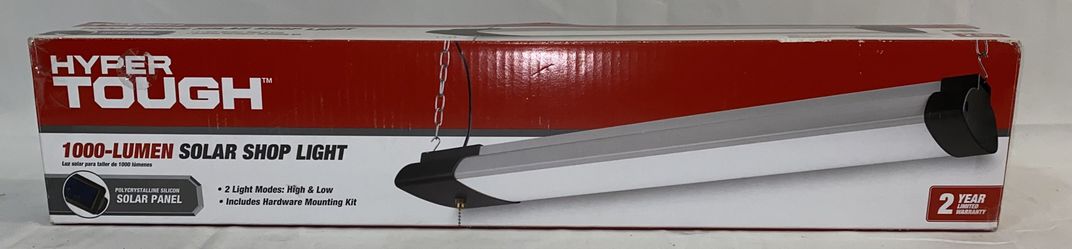 Hyper Tough 1000 Lumen Adjustable Solar LED Shop Light with Polycrystalline Silicon Panel