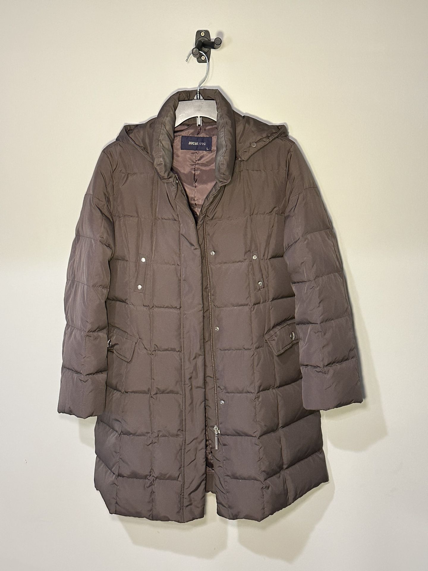MCM Brown Hooded Down Jacket (Size Large) *COA included*