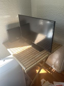 Bamboo Foldable Table & 2 Foldable Directors Chairs  Thumbnail