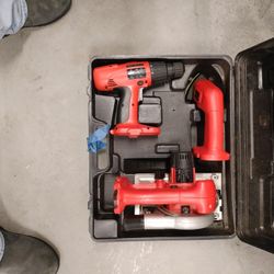 3 Piece Power Glide  Cordless Tools w/ Carrying Case