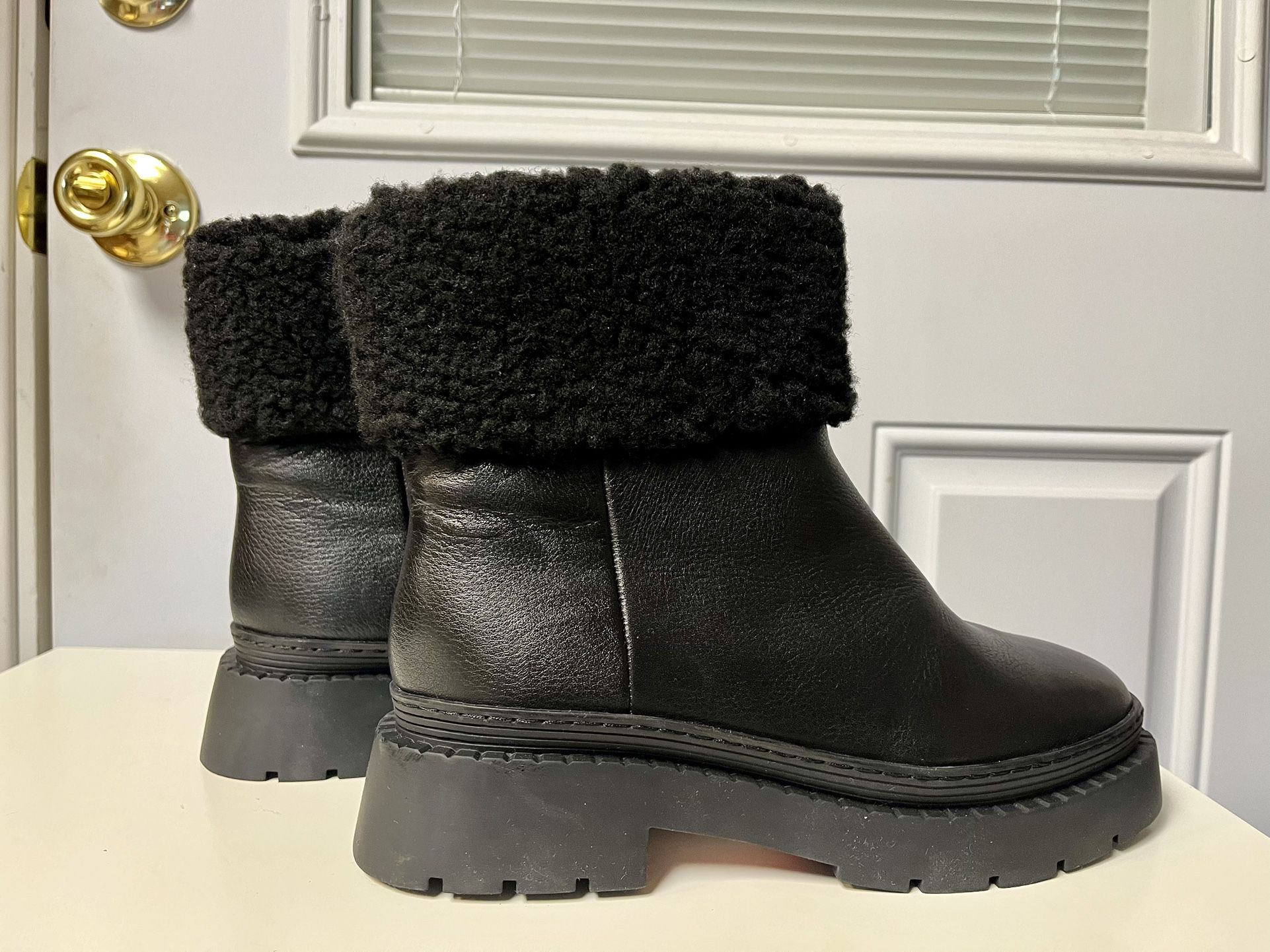 Marc Fisher LTD Womens Vina Leather Faux Fur Lined Winter & Snow Boots