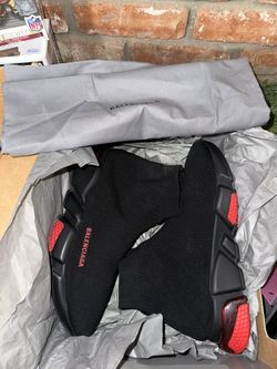 Balenciaga Speed Trainer Black Red Clear Sole