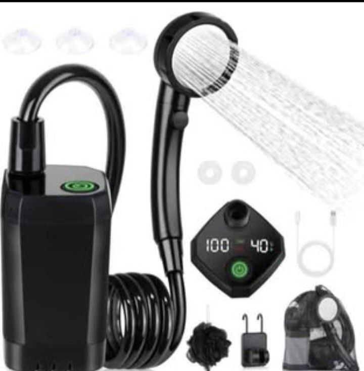 Spopal Portable Shower for Camping, [Long-Lasting] Spopal 6000mAh Rechargeable Camping Shower