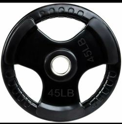 1 Pair Of 45 Lb Rubber Coated Grip Plates