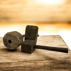 Rare Antique Burl Wood Mallets Set of 3 Primitive Hand Carved Farm Tools - Coll