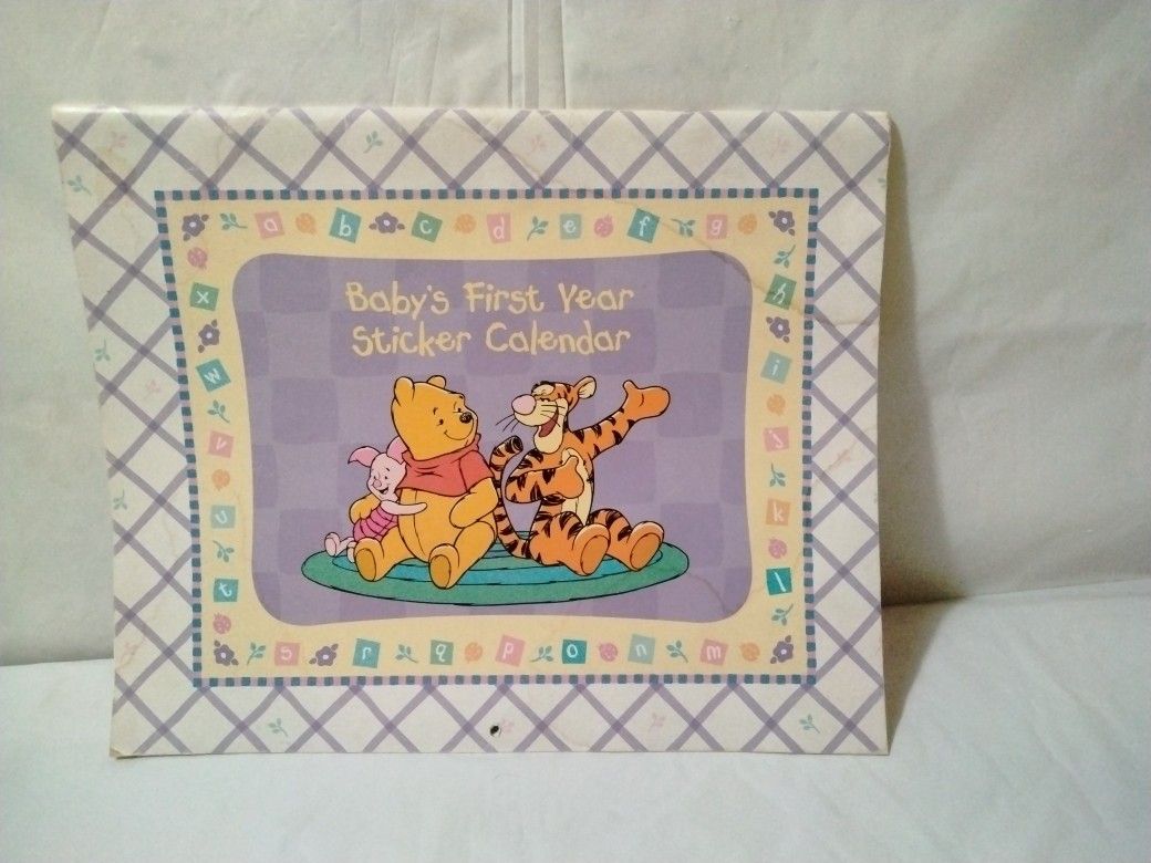 Baby First Year Sticker Calendar Picture Frame Winnie The Pooh Tigger Make Offer
