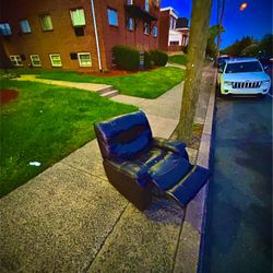 Luxury oversized brown leather recliner And Rocker