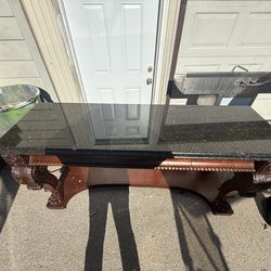 Console Table Marble & Giltwood Italian by Henredon