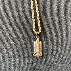 10K Rope Chain With 14K Pendant 