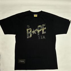 Brand New Bape Bapesta Shirt Black/green Large