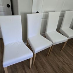 White Chairs With Removable Fabric Covering 