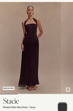 Chocolate brown xs formal halter maxi dress