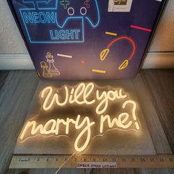 Will You Marry Me Neon Sign, Romantic LED Wedding Neon Light USB Powered, Decoration for Home Wedding Proposal Engagement Backdrop, Gift for Girls Wom