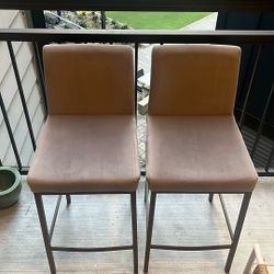 2 Soft Gray Bar Stools