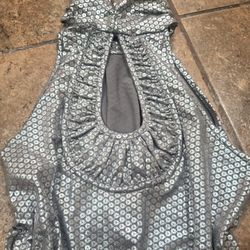 Vintage Y2K Medium Silver Keyhole Halter Top