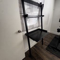 2- Black Wall Standing Shelves 
