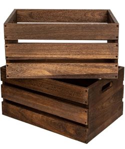 Oversized Rustic Wooden Storage Crates, 20”