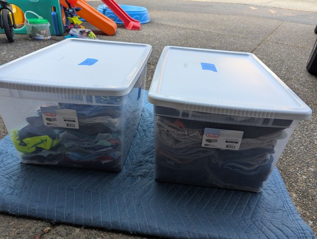 Two Storage Bins with Kids' Clothes 3t (everything)