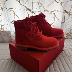 TIMBERLAND PREMIUM 6 iN WATERPROOF BOOT MEDIUM RED NUBUCK