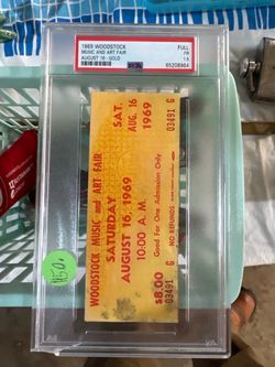 PSA graded original 1969 Woodstock ticket $69