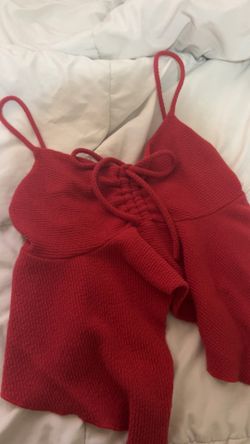 Red summer flowy top