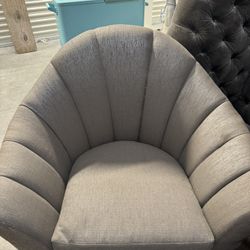 Beautiful Beige Satin Sheet Chair -large With Clear Legs. Like New.. From El dorado.. Moving Sale 150.00 Was 600.00
