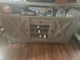 Farmhouse coffee bar with Wine Rack