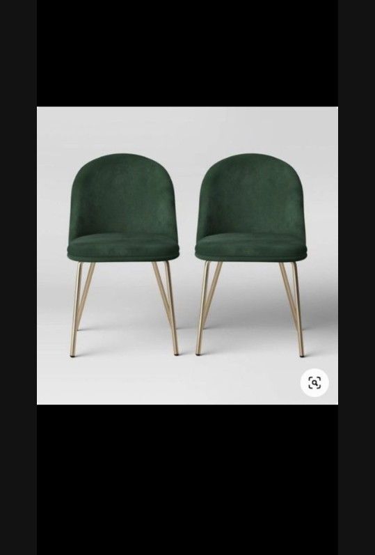 2 emerald velvet chairs