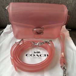 Authentic Coach Jelly Tabby Handbag Flower Pink/ Silver
