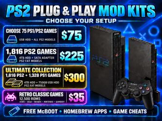 🔥 PS2 Plug & Play Mod Kit | PS1 & PS2 Games | Free McBoot