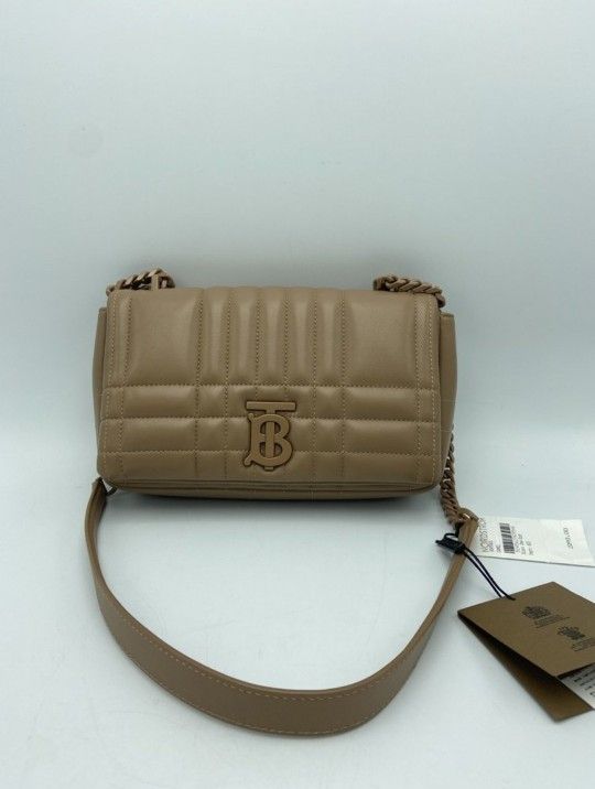 Small Lola Quilted Leather Shoulder Crossbody Bag Camel