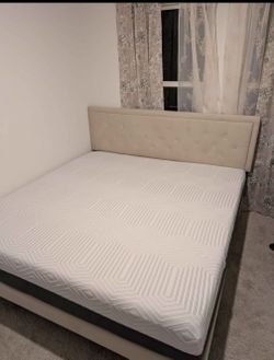 Ashley King Bed Frame & Sealy Memory Foam Mattress - Excellent Condition