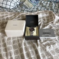 SEIKO Chronograph SNN265P1 FC Barcelona Football Watch Barca Steel 100m FCB