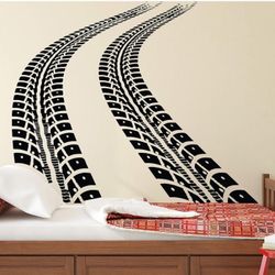 Tire Tracks Wall Decal Sticker