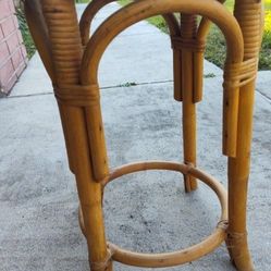 round bamboo rattan foot rest vintage bohemian Stool