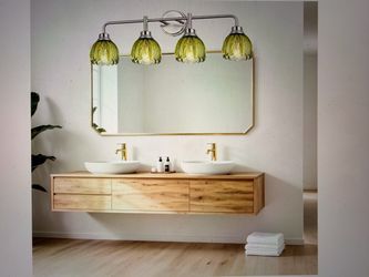 Brand new 4-light brushes nickel mirror vanity light