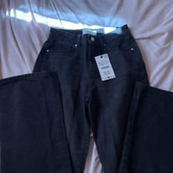 Zara Black Straight Jeans 