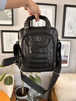 OGIO Black Leather Crossbody Bag