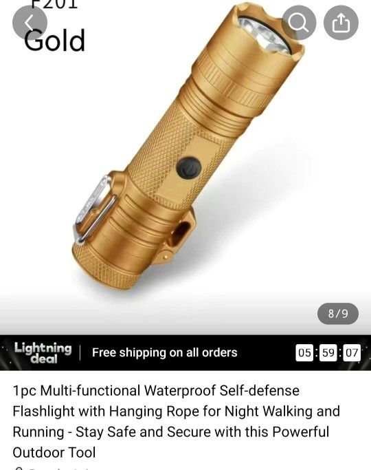 LED Emergency Tactical Flashlight Plasma Lighter 2 in 1 Combo Rechargeable, Water Resistant Light, Wind Resistant Plasma Lighter - Camping Accessorie