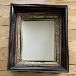 Antique Victorian Mahogany Deep Frame Mirror Shadowbox 12 5/8”x 14.5” x 2” D