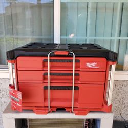 Milwaukee Packout 3 Drawer Toolbox With Dividers Brand New. Hablo Español 