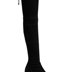 Stuart Weitzman Genna 60 Over The Knee Boots Black Suede Size 7.5